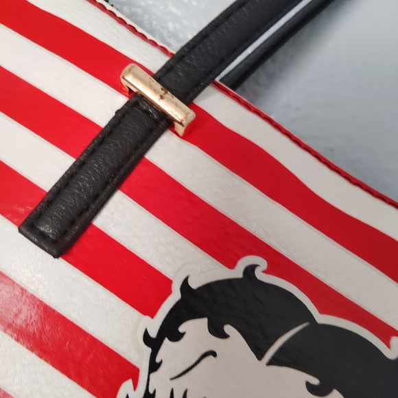 Betty Boop Handbag Purse Red White Stripe - Picture 7 of 16